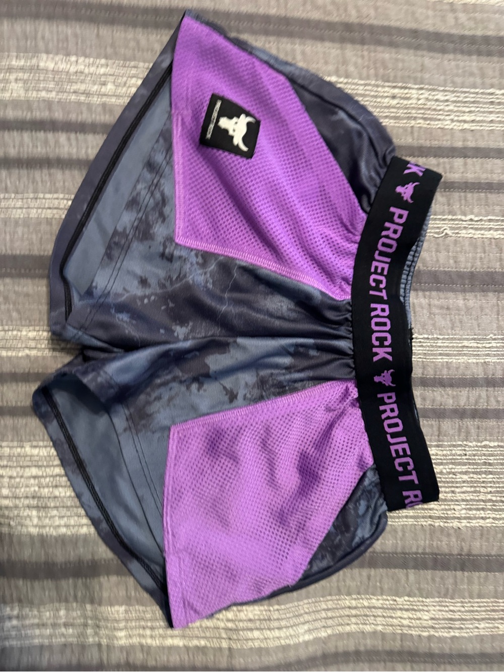 Under Armour Project Rock Kids Shorts in Purple and Black